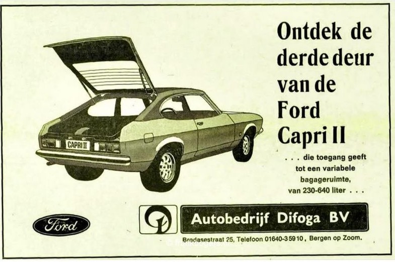 Ford Capri II derde deur difoga bergen op Zoom