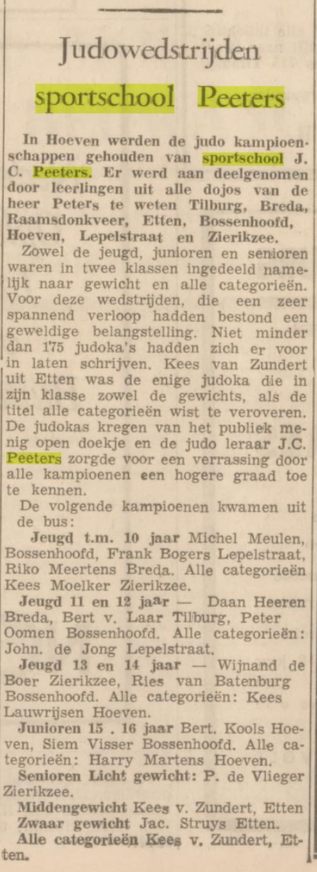 JUDO IN LEPELSTRAAT PEETERS