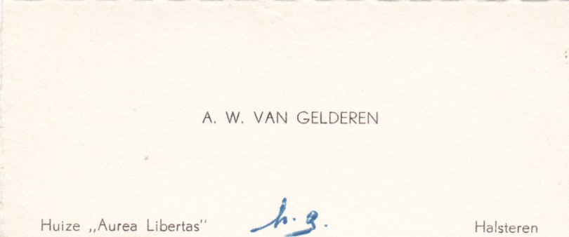 A.W. van Gelderen Huize "Aurea Libertas" Halsteren tandarts in Halsteren dorpstraat
