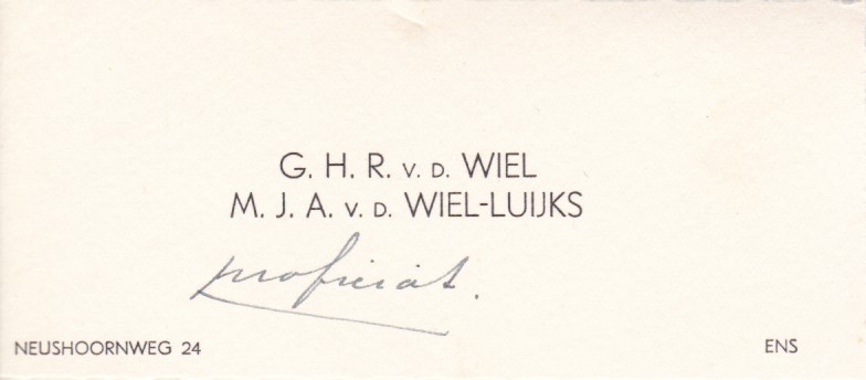G.H.R. van de Wiel - Luijks Neushoornweg 24 in Ens