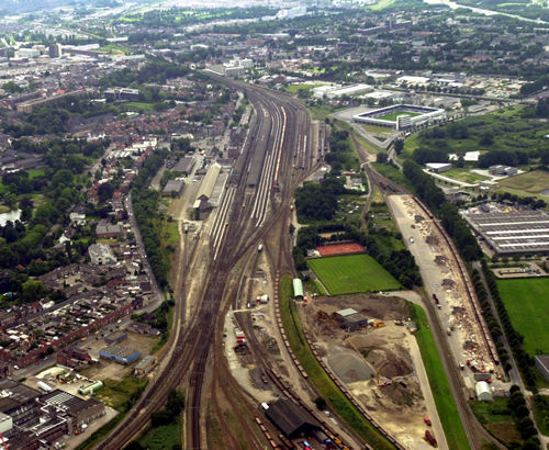 Luchtfoto Roosendaal -Spoorweg emplacement